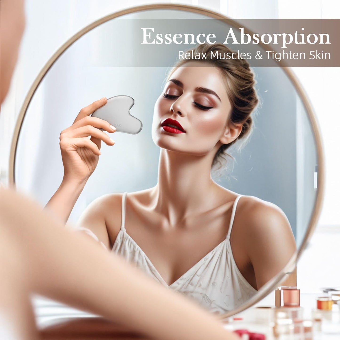 Stainless Steel Gua Sha Facial Tools - Guasha Tool for Face, Face Sculpting Tool, Jawline Shaper, Double Chin Reducer, Body Gua Sha Tools, Lymphatic Drainage Massager, Facial Skin Care