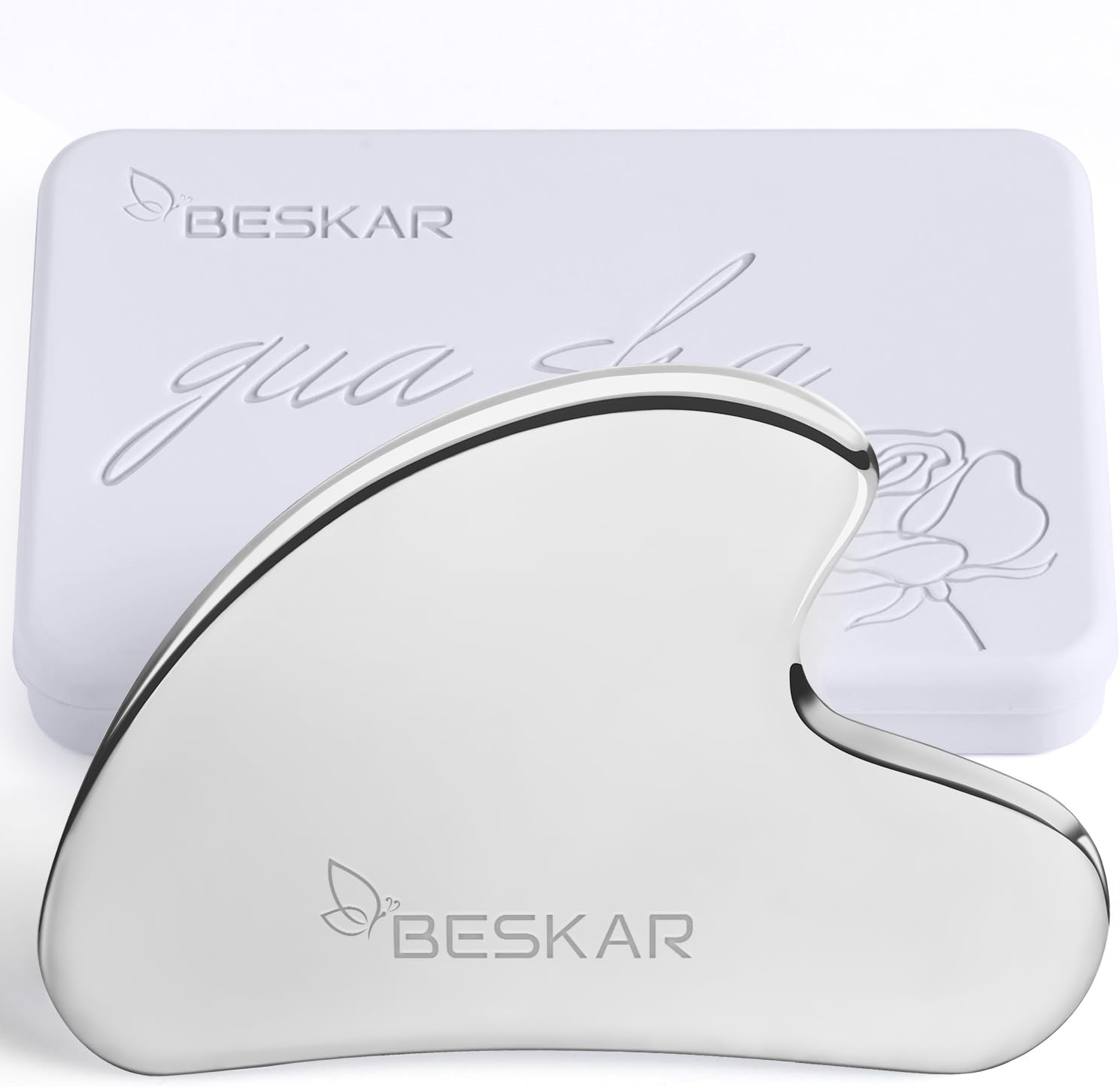 Stainless Steel Gua Sha Facial Tools - Guasha Tool for Face, Face Sculpting Tool, Jawline Shaper, Double Chin Reducer, Body Gua Sha Tools, Lymphatic Drainage Massager, Facial Skin Care