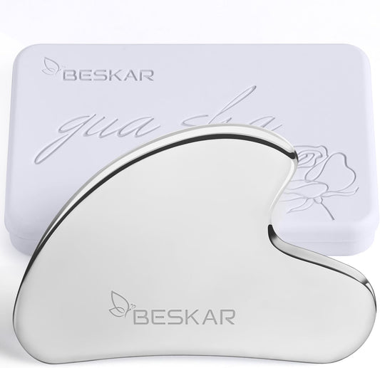 Stainless Steel Gua Sha Facial Tools - Guasha Tool for Face, Face Sculpting Tool, Jawline Shaper, Double Chin Reducer, Body Gua Sha Tools, Lymphatic Drainage Massager, Facial Skin Care
