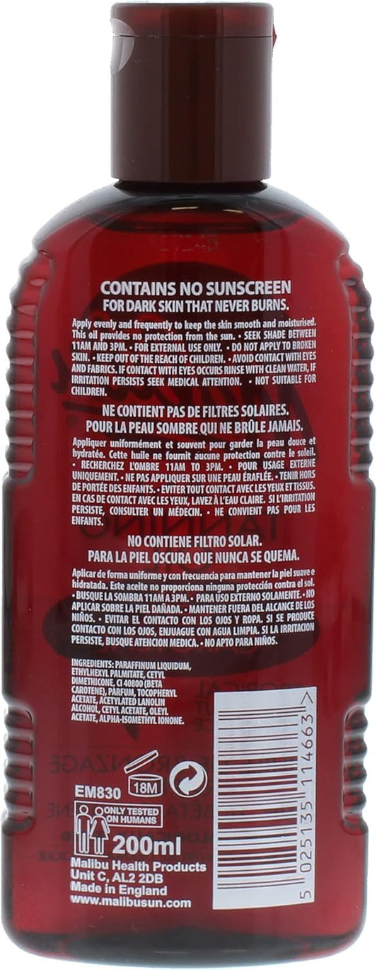 Fast Tanning Oil Vitamin E for Moisture & Hydration 6.8 Fl Oz Tan Accelerator for Outdoor/Tanning Bed, Beta Carotene Carrot Extract, Water-Resistant, Coconut, Cruelty-Free
