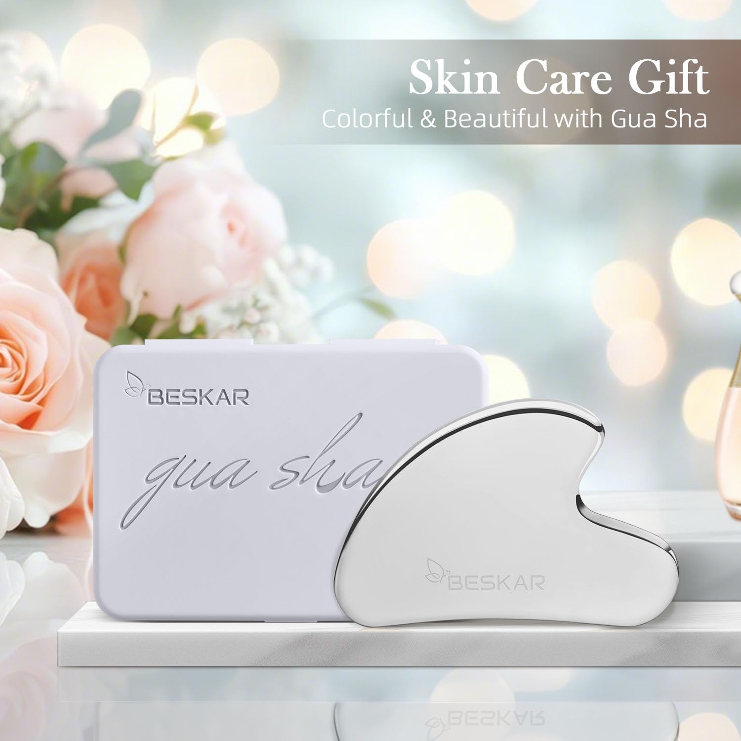 Stainless Steel Gua Sha Facial Tools - Guasha Tool for Face, Face Sculpting Tool, Jawline Shaper, Double Chin Reducer, Body Gua Sha Tools, Lymphatic Drainage Massager, Facial Skin Care