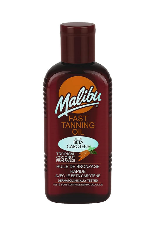 Fast Tanning Oil Vitamin E for Moisture & Hydration 6.8 Fl Oz Tan Accelerator for Outdoor/Tanning Bed, Beta Carotene Carrot Extract, Water-Resistant, Coconut, Cruelty-Free