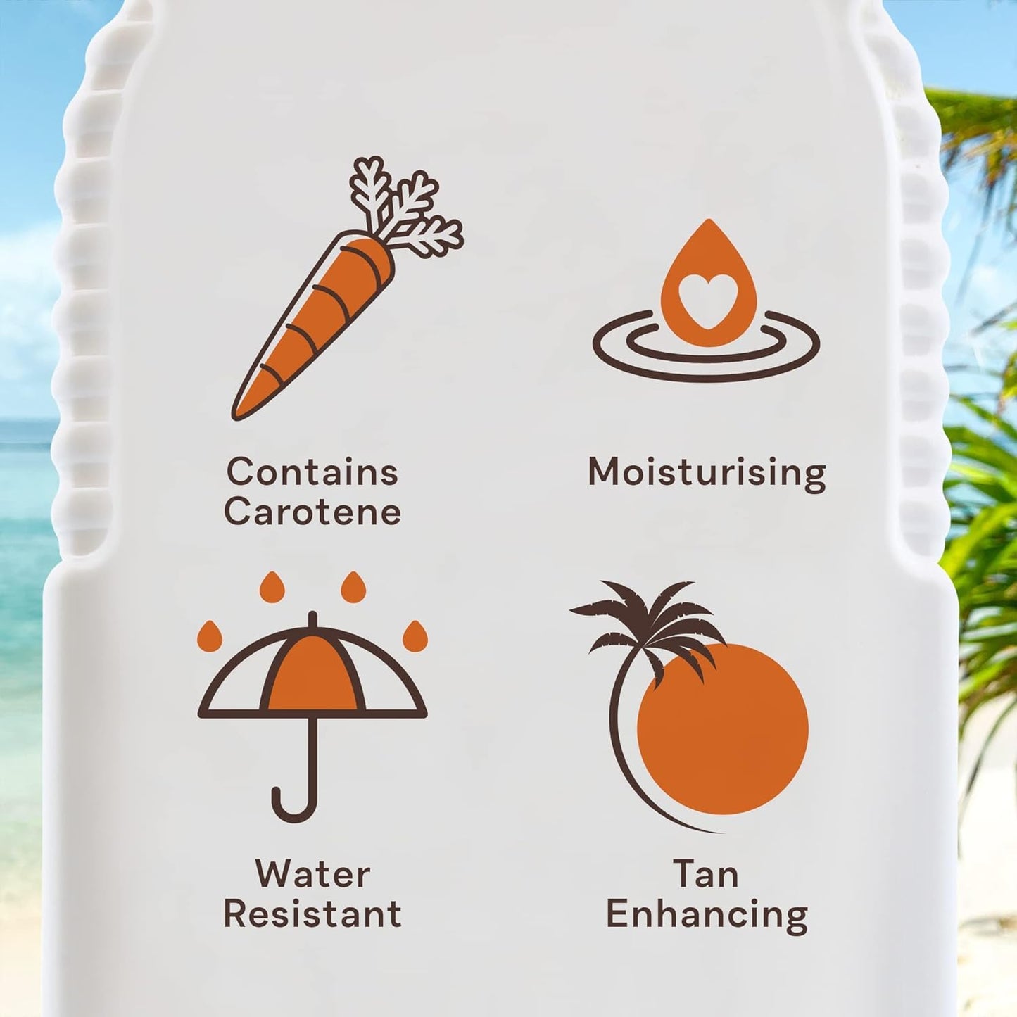 Fast Tanning Oil Vitamin E for Moisture & Hydration 6.8 Fl Oz Tan Accelerator for Outdoor/Tanning Bed, Beta Carotene Carrot Extract, Water-Resistant, Coconut, Cruelty-Free