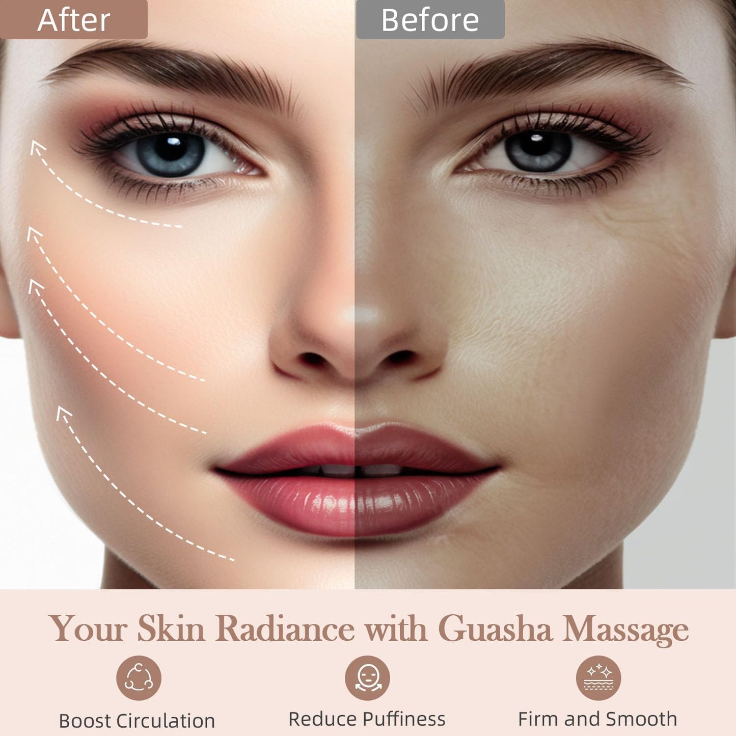 Stainless Steel Gua Sha Facial Tools - Guasha Tool for Face, Face Sculpting Tool, Jawline Shaper, Double Chin Reducer, Body Gua Sha Tools, Lymphatic Drainage Massager, Facial Skin Care